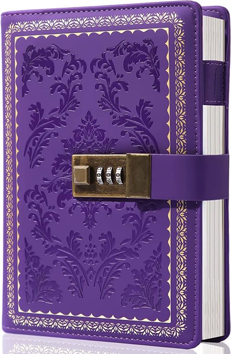 Secret Journal, Lock Diary, Diary Vintage, Purple Diary, Purple Office, Journal With Lock, Diary With Lock, Vintage Diary, Vintage Writing