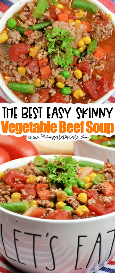 Veg Beef Soup, Weight Watcher Vegetable Soup, Ww Meals, Beef Soup Recipes, Weight Watchers Soup, Wheat Belly, Vegetable Beef Soup, Main Dish Salads, Soup And Stew