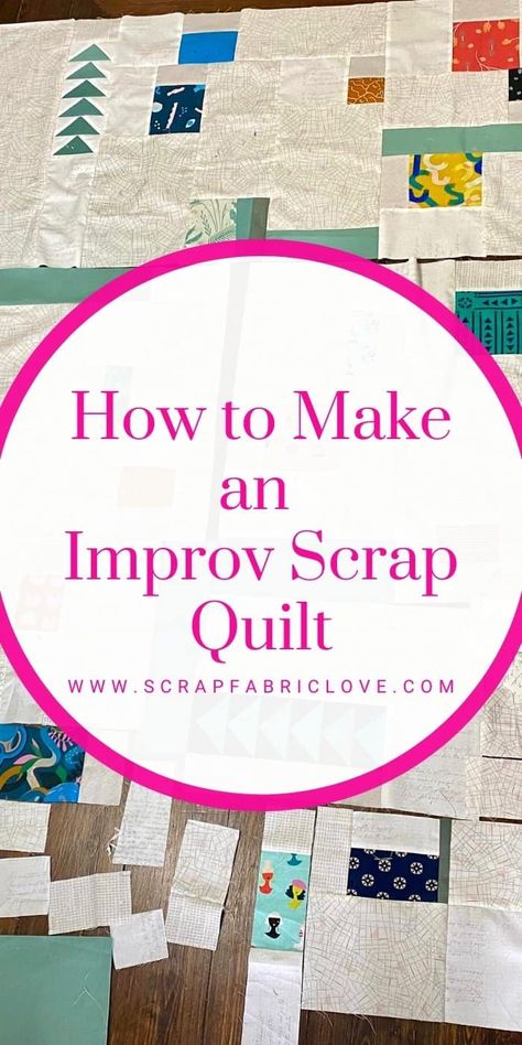 How to Make a Modern Scrap Quilt - Improv Style! Improv Quilting Tutorial, Scrap Patchwork Quilts, Improv Quilting Ideas, Crumb Quilts, Improv Quilt, Improv Quilts, Scrap Quilts Ideas, Crumb Quilts Ideas, Improv Scrap Quilts