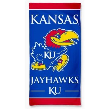 Kansas Jayhawks Beach Towel #kansasjayhawks Printed Towels, Jayhawks Basketball, Kansas Jayhawks Basketball, Rock Chalk Jayhawk, Ku Jayhawks, Team Logo Design, Rock Chalk, University Of Missouri, University Of Kansas