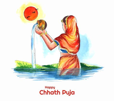 Happy chhath puja holiday background for... | Free Vector Chat Puja, Chhath Puja Wishes, Happy Chhath Puja, Festival Paint, Chhath Puja, Festivals Of India, Hindu Festivals, Advertising Material, Cute Romantic Quotes