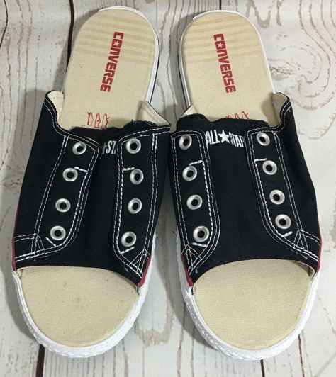 Unisex Converse Cutaway Black Canvas Sandals Slides Shoes Size Mens 9 Women’s 11 #Converse #Slides Converse Sandals, Canvas Sandals, Slides Shoes, Sandals For Sale, Black Canvas, Strappy Sandals, Sandal Espadrille, Slides, Converse Sneaker