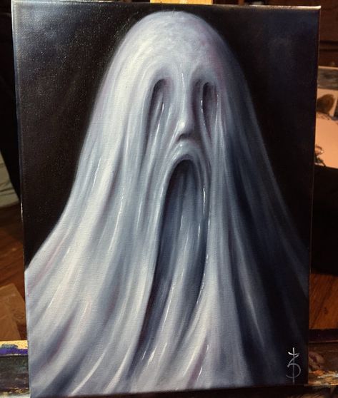 Zack Dunn: Trick or Treat oil painting Creepy Halloween Paintings On Canvas, Dark Themed Paintings, Jernal Prompts, Zack Dunn Art, Creepy Oil Painting, Creepy Painting Ideas On Canvas, Painting Ideas Creepy, Halloween Oil Painting, Halloween Painting Idea