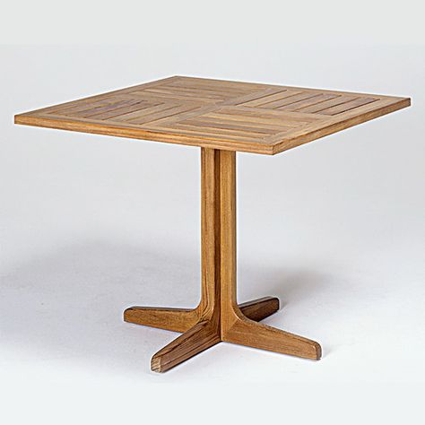 Teak Furniture :: Paradiso : 36" Square Pedestal Table Wood Table Restaurant, Wooden Table Restaurant, Square Pedestal Table, Square Wood Table, Dinner Tables Furniture, Coffee Shop Tables, Restaurant Table Design, Wooden Cafe, Cafeteria Table