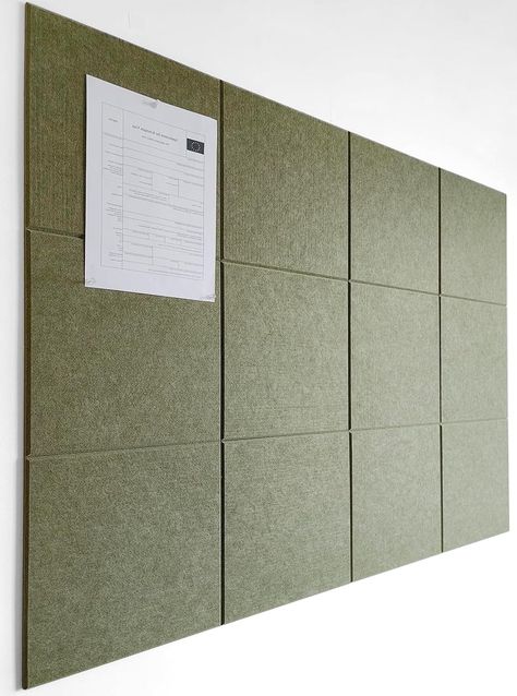 Amazon.com : DECORITA Large Cork Board Alternative - 47"x35" 12 Pack Felt Wall Tiles with Safe Removable Adhesive Tabs, Cork Boards for Walls Pin Board Tack Board Cork Board 48 x 36 for Home Office - Sage : Office Products Cork Board Alternative, Wall Paneling Ideas Office, Cork Board Design Ideas, Kitchen Cork Board Ideas, Cork Wall Ideas, Modern Cork Board, Office Pin Board, Sage Office, Office Corkboard