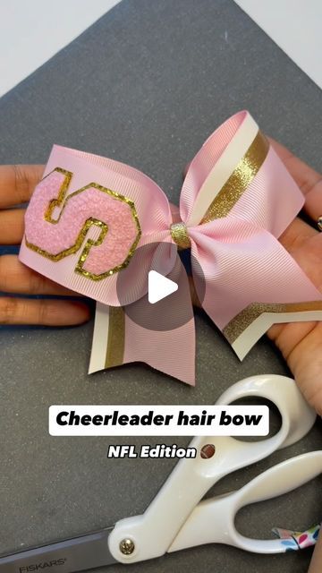 Monica Silva on Instagram: "What should I do next? You can also use zip ties in the middle to make the bow last longer. 🫶#ribbon #bowdiy #hairbowtutorial #liston #moño #hairbowdiy" Large Hair Bows Diy, Diy Ribbon Bows For Hair, Diy Cheer Bows, How To Make Hair Bows, Cheer Bows Diy, Cheerleading Hair Bows, Cheer Ribbon, Hair Bows Diy Ribbon, Large Hair Bows