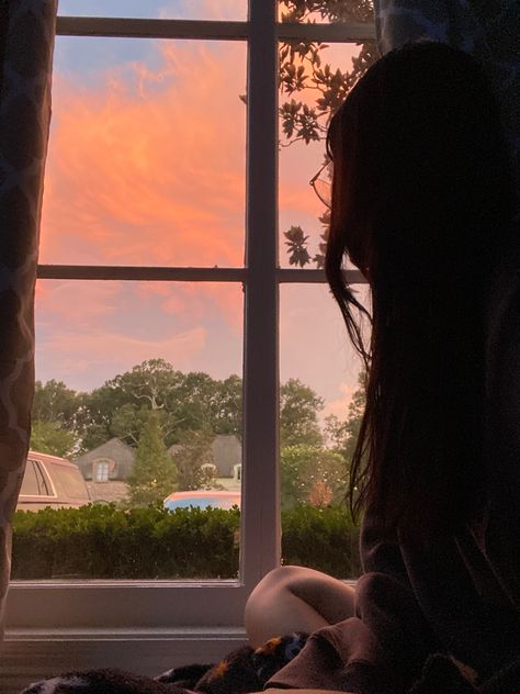 Nature, Sunset From Apartment Window, Staring Out The Window Aesthetic, Sunset Through Window, Pretty Windows, Sunsets Aesthetic, Sunset Window, Dance Nation, Window Pictures