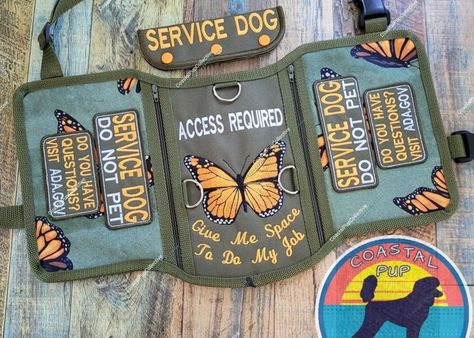 How To Make A Service Dog Vest, Pots Service Dogs, Cute Service Dog Patches, Service Dog Cape Ideas, Service Dog In Training Vest, Service Dog Vest Pattern Free Sewing, Service Dog Vest Pattern, Psychiatric Service Dog Gear, Service Dog Vest Ideas