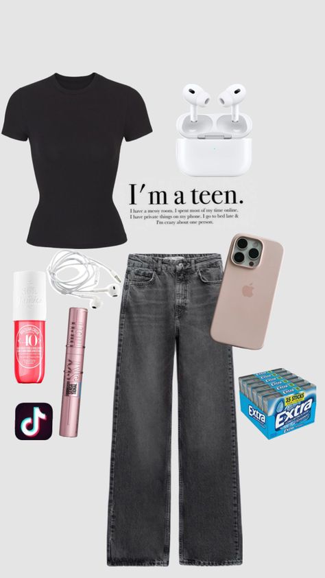 Teenage starter pack 💥 Popular Girl Starter Pack, School Starter Pack, School Bag Essentials, Bag Essentials, Alternative Girls, Essential Bag, 8th Grade, Starter Pack, School Bag