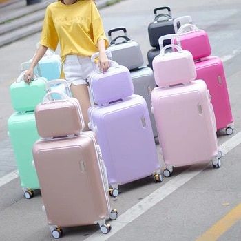 Cartoon Plaid fashion cute female 20/22/24/26/28 inch Rolling Luggage Spinner Brand Suitcase Wheels Carry On Travel Bags|Rolling Luggage| - AliExpress Luggage Sets Cute, Kids Luggage Sets, Penyimpanan Makeup, Spinner Wheel, Cute Suitcases, Desain Pantry, Cute Luggage, Stylish Luggage, Cabin Suitcase