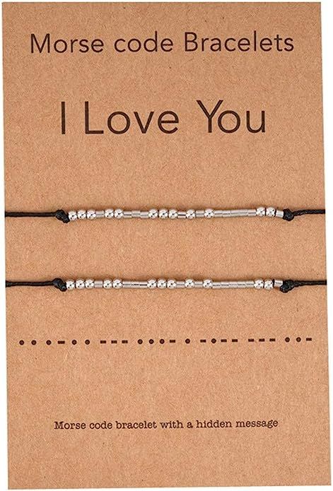 Amazon.com: 2 Pcs Handmade Morse Code Couples Matching for Women Men Girls Boys Lovers Best Friend Hand-woven BFF I Love You Card Bracelet Friendship Jewelry-F ml: Clothing, Shoes & Jewelry Bracelet Couples, Relationship Bracelets, Lovers Bracelet, Morse Code Bracelet, Friendship Jewelry, Diy Bracelets Easy, Bracelet Friendship, Friend Bracelets, Women's Bracelets