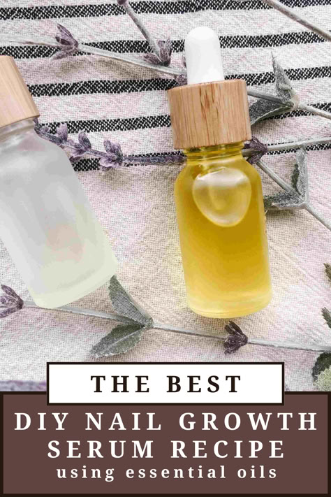 This DIY nail growth serum recipe is simple and so easy to use. It’s going to help repair any nail damage, in addition to growing beautiful nails. Once you make the recipe, the serum only takes a minute to apply and will have such amazing results for your nails as well as healthy cuticles. Nail Serum Essential Oils, Best Vitamins For Nail Growth, Homemade Nail Growth Oil, At Home Nail Strengthener, Essential Oil Nail Strengthener, Vaseline For Nail Growth, Essential Oils For Nail Growth, Diy Nail Serum, Diy Nail Oil For Growth