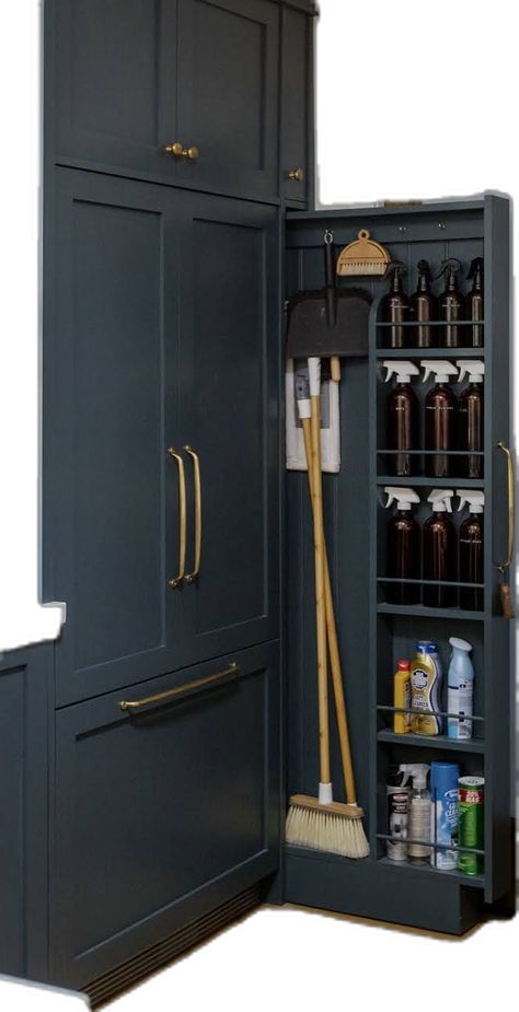 Utility Closet, Desain Pantry, Kitchen Wall Cabinets, Small Kitchen Storage, Pantry Design, Kitchen Inspiration Design, Organization Solutions, Laundry Room Design, Organizing Ideas