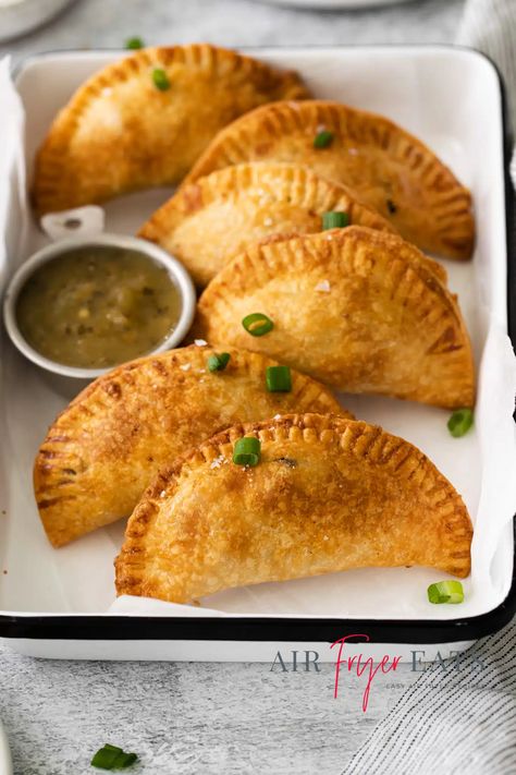 Air Fryer Empanadas - Air Fryer Eats Fried Empanadas Recipe, Air Fryer Empanadas, Black Bean Empanadas, Breakfast Empanadas, Fried Hand Pies, Best Stuffed Pepper Recipe, Potato Empanadas, Beef Empanadas Recipe, Deer Meat Recipes