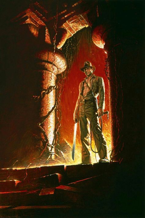 Indiana Jones and the Temple of Doom movie poster All textless movie Posters No words No text #movieposters #movietwit #MovieBuff #horror #artwork #action #adventure #drama #scififantasy #textless Doom Movie, Drew Struzan, Temple Of Doom, Raiders Of The Lost Ark, Lost Ark, Best Movie Posters, I Love Cinema, Classic Movie Posters, Harrison Ford