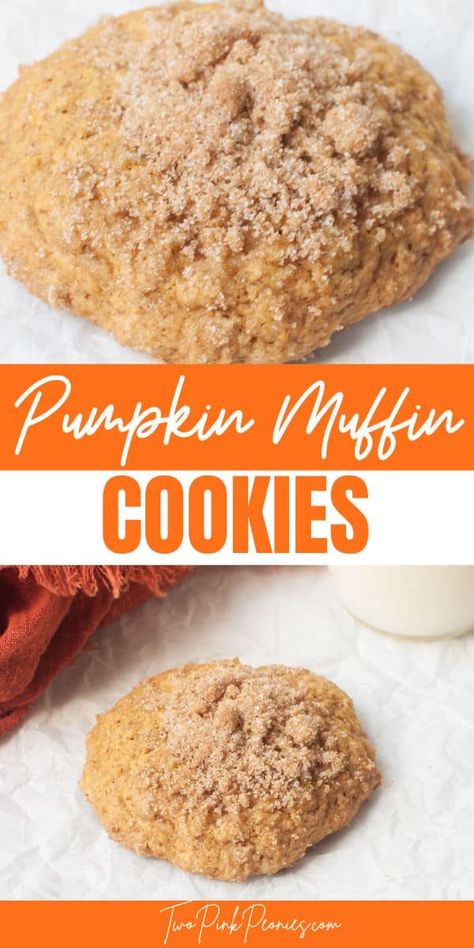 Pumpkin Muffin Cookies Pumpkin Crumble Cookies, Muffin Cookies, Soft Pumpkin Cookies, Pumpkin Whoopie Pies, Pumpkin Cookie Recipe, Pumpkin Muffin Recipes, Pumpkin Recipes Easy, Pumpkin Cookie, Homemade Pumpkin Puree