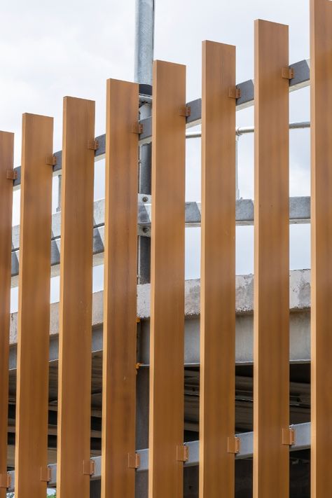 Contrasol have completed the design, manufacture and installation of a range of systems across this new development at Whitehill & Bordon Enterprise Park, using large bespoke 600mm deep vertical fins with timber effect finish, smaller vertical fins and louvre screen system. Timber Louvres, Grasses Garden, Aluminum Extrusion, Screen, Louvre, Design