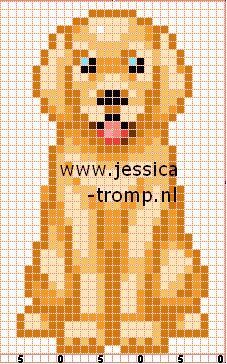 Golden Retriever Cross, Dog Patterns, Pixel Pattern, Needle Point, Pixel Art Pattern, Perler Bead Art, Cross Stitch Patterns Free, Free Cross Stitch, Knitting Charts