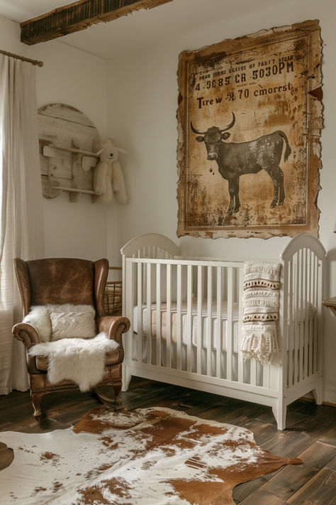 nursery decor, nursery ideas, cowboy nursery, western nursery Western Theme Nursery Girl, Rodeo Nursery Theme, Cowboy Nursery Decor, Western Cowboy Nursery, Western House Decor Ranch Style Rustic, Western Baby Nursery Ideas, Farm Room Ideas Bedrooms, Cowboy Theme Nursery, Boy Nursery Western