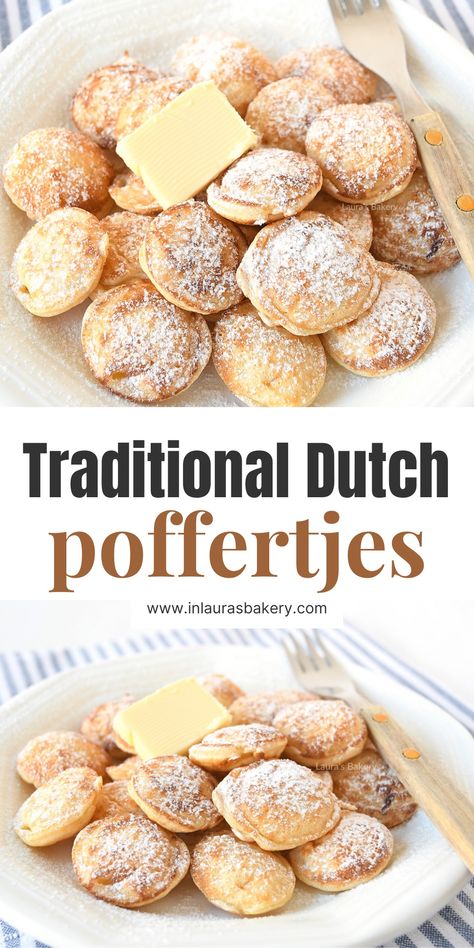 Dutch Poffertjes, Dutch Baking, Dutch Pancakes Recipe, Poffertjes Recipe, Traditional Dutch Recipes, Mini Pancakes Recipe, Dutch Desserts, Dutch Butter Cake, Dutch Cuisine