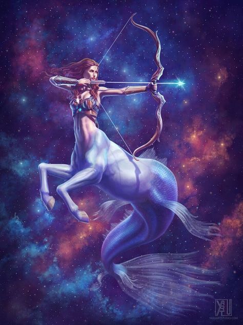 ArtStation - The Mermaid Zodiac: Sagittarius, Yasushi Matsuoka Zodiac Sagittarius Art, Mermaid Zodiac, Arte Trash Polka, Sagittarius Wallpaper, Sagittarius Art, Sagittarius Tattoo, Sagittarius Constellation, Sagittarius Season, Sagittarius Girl