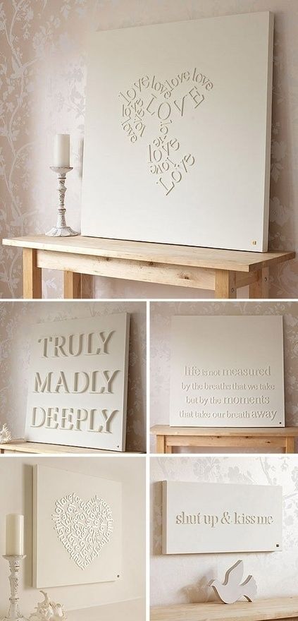 Glue wooden letters onto a canvas and spray paint - Use this for a Valentines craft? Letters On Canvas, Koti Diy, Cuadros Diy, Diy Wand, Canvas Letters, Diy Simple, Wood Letters, Crafty Craft, Crafty Diy