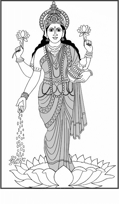 Laxmi Mata Drawing, Devi Drawing, Goddess Crafts, Mata Drawing, Laxmi Mata, Maa Lakshmi, Buddhist Art Drawing, Lakshmi Devi, Boho Art Drawings