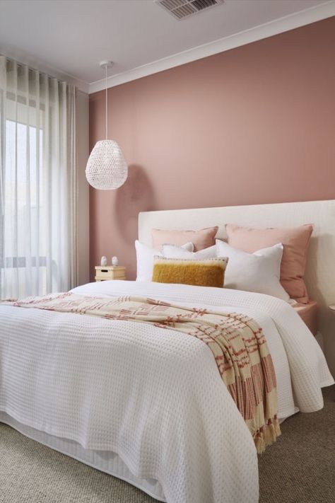 Girls Room Wall Color, Bedroom Wall Colour Combination, Pink Bedroom Walls, Girls Bedroom Colors, Room Color Combination, Wall Color Combination, Feature Wall Bedroom, Bedroom Color Combination, Room Wall Colors