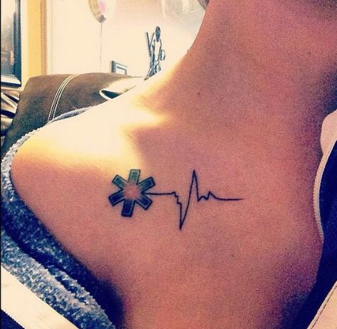 Emt tattoo Emt Tattoo Ideas, Firefighter Paramedic Tattoo, Paramedic Tattoo For Women, First Responder Tattoo Ideas, Small Firefighter Tattoo For Women, Ems Tattoos Female, Emt Tattoos, First Responder Tattoo, Emt Tattoo For Women