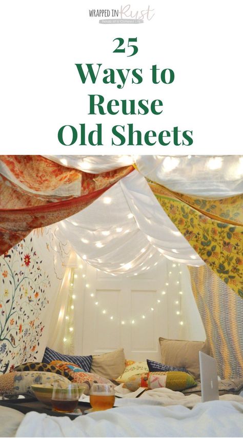 Don’t toss those old sheets—reuse them with these 25 clever ideas! From DIY projects to practical uses, these tips will help you give your sheets a new life. Save money and get creative! Repurposed Sheets, Old Sheets Diy Reuse Ideas, Upcycle Sheets, Flat Sheet Repurpose, Homemade Banners, Sheet Curtains, Window Cleaning Solutions, Old Bed Sheets, Indoor Tents