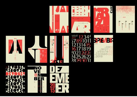 2015 – Typography Calendar on Behance