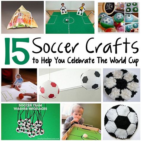 Make some soccer crafts in honor of the World Cup Crafts About Family, Patriot Day Crafts For Kids, Soccer Crafts, Soccer Camp, Football Crafts, Soccer Theme, Soccer Stuff, Soccer Birthday, Patriots Day