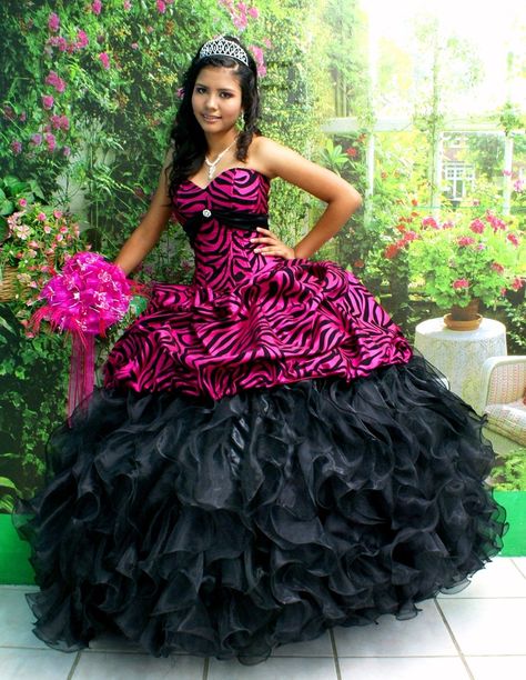 zebra quinceanera(sweet 15) dresses | zebra quinceanera(sweet 15) dress Y2k Quince, Scene Dress, Mcbling Fashion, Sweet 15 Dresses, Dress 15, Pretty Quinceanera Dresses, Catty Noir, Quince Dress, Scene Outfits