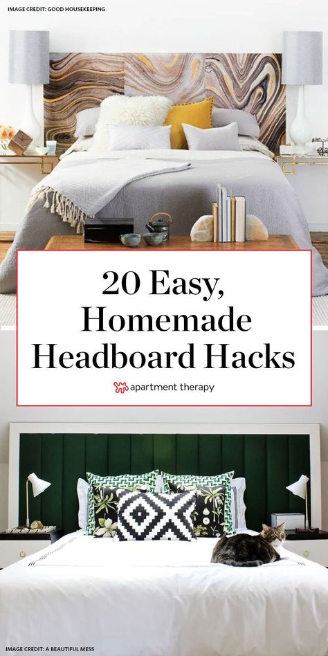 We've rounded up more than 20 DIY projects and creative ideas for making your own headboard that will have your bedroom looking like a million bucks. #headboardideas #diyheadboard #bedroomideas #homemadeheadboard #diyideas #bedroomdiy #headboards Homemade Headboard, Cheap Headboard, Homemade Headboards, Make Your Own Headboard, Cozy Bedroom Lighting, Creative Headboard, Diy Bed Headboard, Simple Headboard, Headboard Ideas