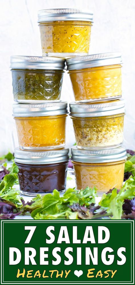 Easy Healthy Salad Dressing, Healthy Salad Dressings, Homemade Salad Dressing Healthy, Healthy Dressing, Salad Dressing Recipes Healthy, Easy Salad Dressing, Fresh Salad Recipes, Salad Mixed Greens, Salad Dressing Recipes Homemade