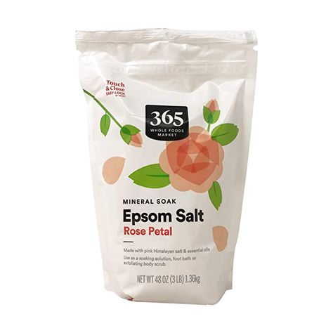 Amazon.com : 365 by Whole Foods Market, Epsom Salt Rose Petal With Himalayan Salt, 48 Ounce : Beauty & Personal Care Rose Salt, Exfoliating Body Scrub, Foot Bath, Himalayan Pink Salt, Special Diets, Epsom Salt, Whole Foods Market, Himalayan Salt, Whole Foods