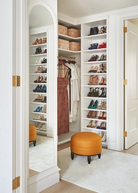 Walk in Closet at The Brooklyn Townhouse of Eyeswoon Founder Athena Calderone - The Nordroom A Walk In Closet, Sofas Vintage, Brooklyn Townhouse, Athena Calderone, Brooklyn Apartment, Home Improvement Loans, Dressing Rooms, Fantasy Closet, Cleaning Closet