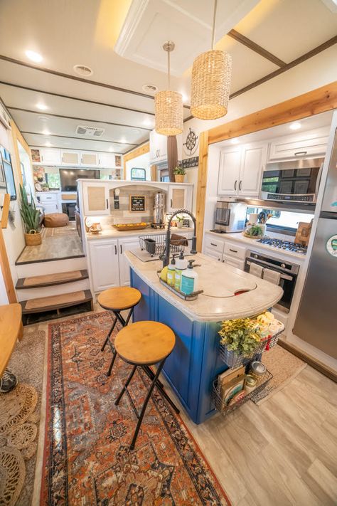 Military Couple, Rv Interior Remodel, Tiny House Camper, Retired Military, Diy Camper Remodel, Rv Homes, Tiny House Loft, Rv Renovations, Camper Living