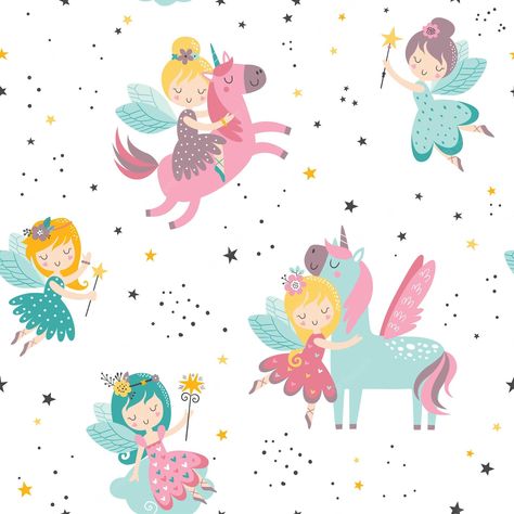 Stencil Patterns Templates, Flowers Rainbow, Princess Illustration, Fairy Wallpaper, Unicorns Clipart, Fairy Illustration, Last Unicorn, Unicorn Illustration