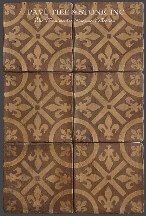 Montmartre French Encaustic Terra Cotta Tile Flooring - Pave Tile Pave Tile, Old World Home Decor, French Tiles, Medieval Tiles, Stone Bricks, Terra Cotta Tiles, Terra Cotta Tile, French Tile, Old World Home