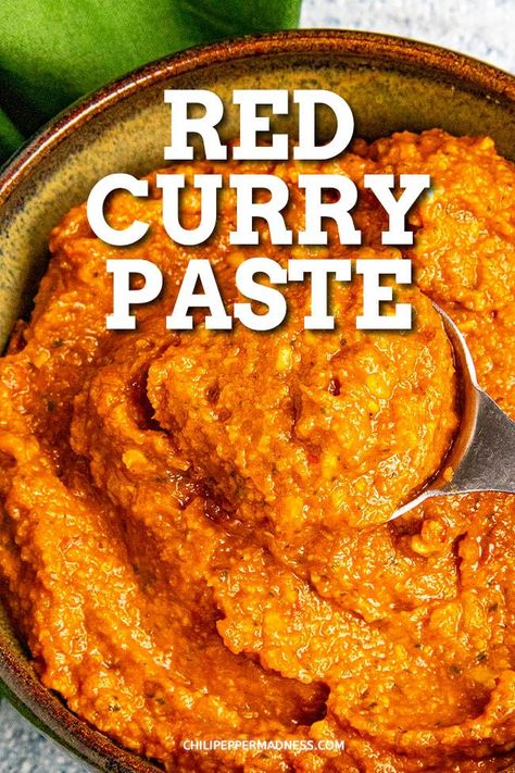 Thai Red Paste Recipe, Red Curry Paste Recipe Vegan, Red Curry Paste Recipe Easy, Thai Curry Sauce Recipe, Homemade Red Curry Paste, Homemade Curry Paste, How To Make Curry Paste, Red Curry Paste Uses, Curry Spice Recipe