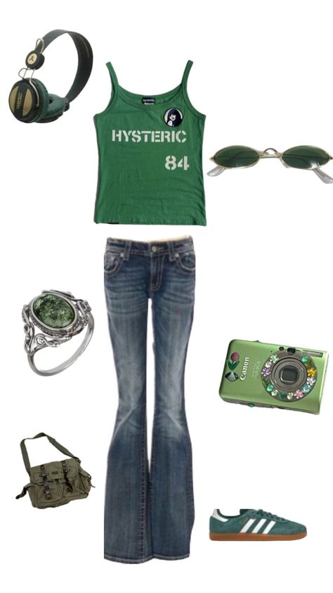 green outfit inspo💚 how you like this? #outfit #outfitinspo #green #greenoutfit #girls #girlhood Chromatopia Outfit, Chromakopia Outfits, Chromakopia Outfit, Green Outfits Aesthetic, Green Y2k Outfit, Skater Girl Fits, Tyler Concert, Chav Outfits, Skater Girl Outfits