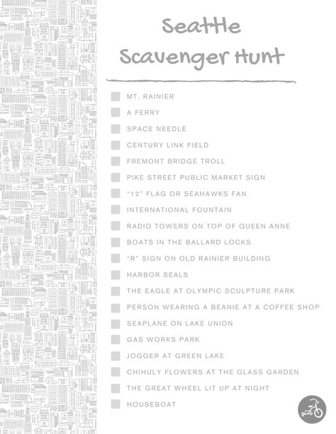 Set Out on a Seattle Scavenger Hunt with the Kids Scavenger Hunt List, Coronado Bridge, Cabrillo National Monument, Chicago Style Pizza, Old Town San Diego, Scavenger Hunt For Kids, Mission Beach, Navy Pier, Chicago River