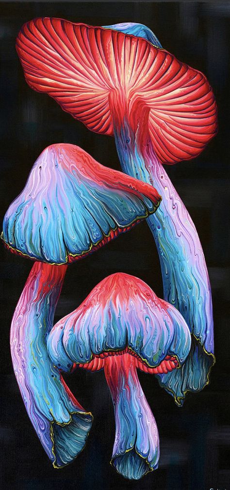 Baba Jaga, Mushroom Paint, Psychadelic Art, Arte Inspo, Mushroom Art, Trippy Art, Hippie Art, Art Inspiration Painting, Painting Art Projects