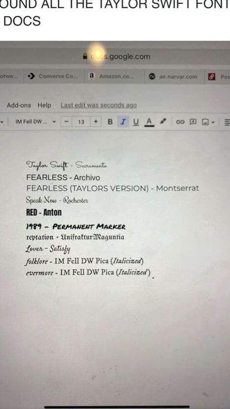 We get it Tay, you like google docs Aesthetic Google Fonts, Taylor Swift Fonts, Fonts Copy And Paste, Fonts Symbols, Fonts To Draw, Copy And Paste Fonts, Fonts In Canva, Cute Fonts Alphabet, Fonts For Instagram