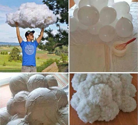 Artificial clouds how to : for the person who has everything. Diy Hanging Clouds, How To Make Clouds, Hanging Clouds, Cloud Decoration, Diy Clouds, Deco Nature, Cloud Lights, Led Diy, Diy Hanging