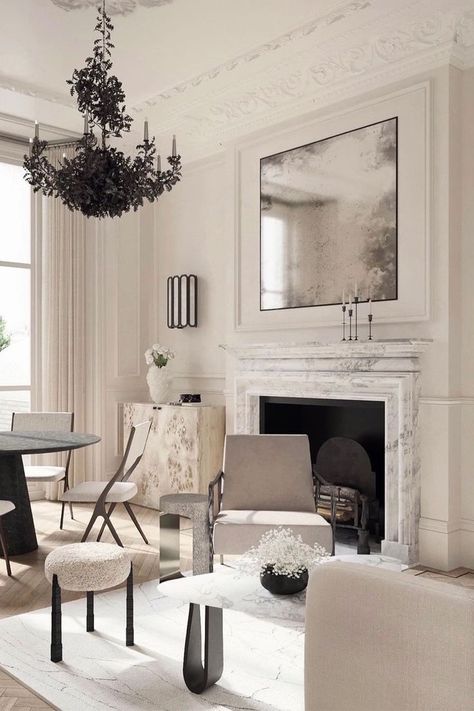 Victorian Interiors Living Room, Victorian Apartment, Romantic Living Room, Glamorous Living Room, Chocolate Palette, Minimalism Home, French Style Interior, Living Room Wall Units, White Palette