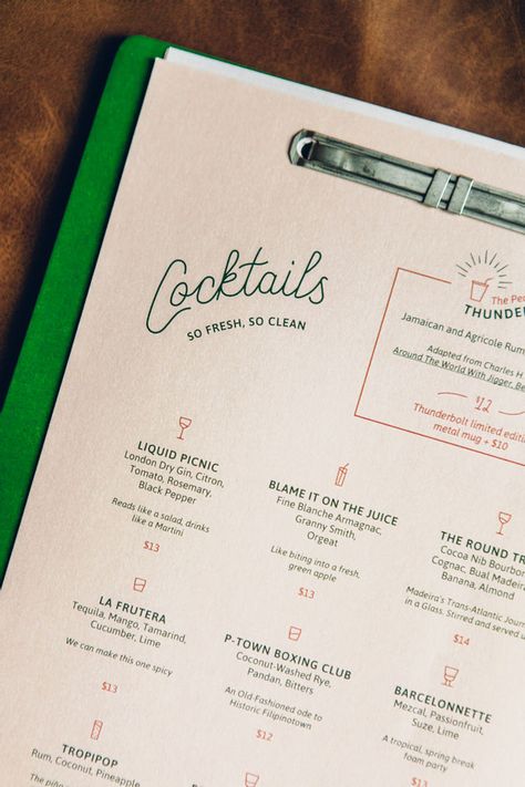 Thunderbolt Brings Southern Hospitality To LA Cocktail Bar Design, Menu Design Inspiration, Menue Design, Menu Layout, 포트폴리오 레이아웃, Design Cv, Design Brochure, Southern Hospitality, Cafe Menu