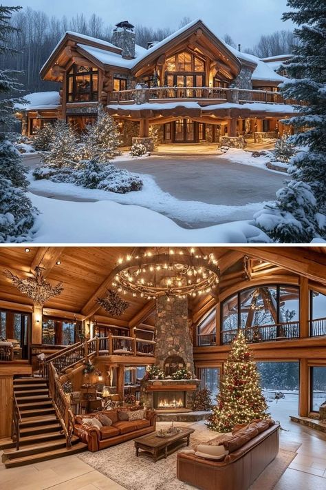 Timber Kings Log Cabins, Amish Log Cabins, Large Cabin Style Homes, Log Cabin Inside, Dream House Cabin, Log Cabins In The Woods Mountain, Log Cabin Home Decor, Chinking Log Cabin, Log Home Interiors Rustic