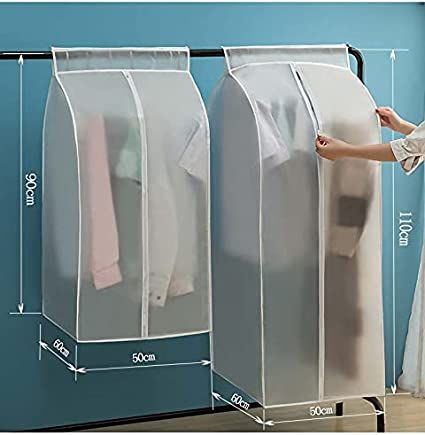 Garment Clothes Cover Storage Bag, GQC 2 Pcs PEVA Dustproof Wardrobe Hanging Protector Rack Organizer with Full Zipper and Magic Tape for Closet Suit Coats Jackets Dress : Amazon.co.uk: Home & Kitchen Closet Clothes Storage, Garment Cover, Suit Covers, Suit Bag, Hanging Clothes, Garment Racks, Wardrobe Storage, Storage Bags For Clothes, Hanging Bag